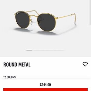 Ray-Ban ROUND METAL POLISHED GOLD/BLACK FRAMES